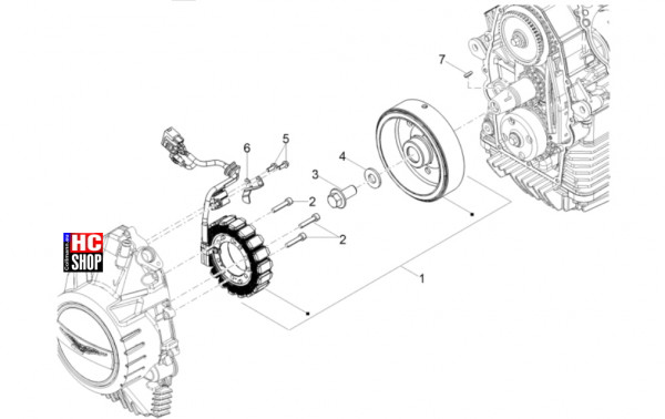 Moto Guzzi V85 TT Strada E5 - Motor - Schwungmagnetstarter-Zündung
