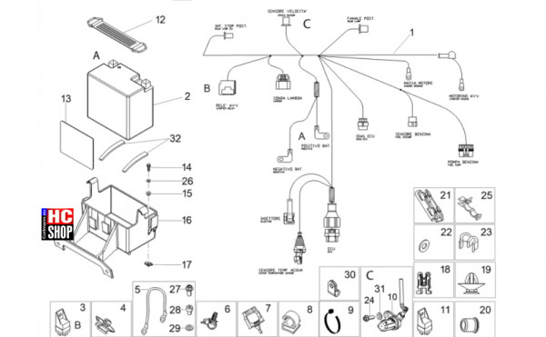 Aprilia Tuono 125 E5+ - Elektrische Anlage - Hint.Elektrische Anlage