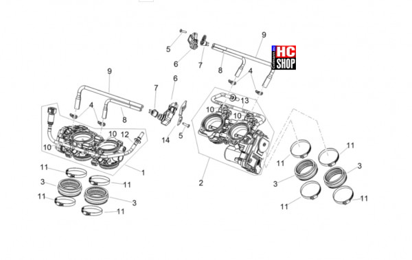 Aprilia RSV4 1100 Factory SE-09 SBK - Motor - Klappenkörper