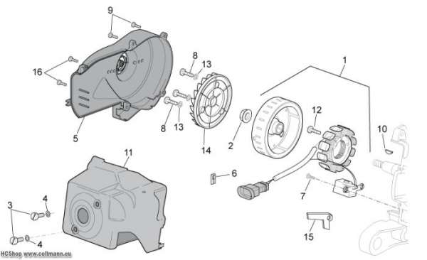 Aprilia Schwungrad Scarabeo 2T E2 eng.Piaggio 50