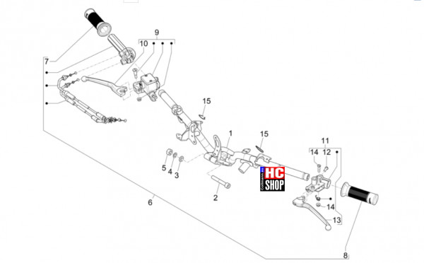 Vespa Primavera 125 TECH E5 - Lenker-Lenkung - Lenker-Hauptbremszylinder
