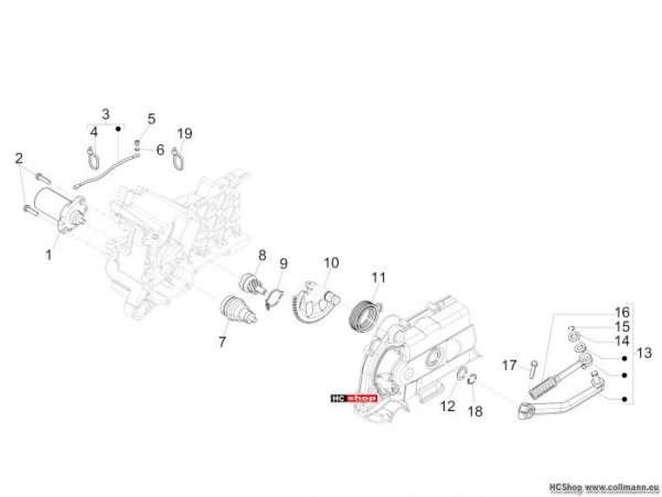Piaggio Fly 50 4T Starter - Elektrischer starter