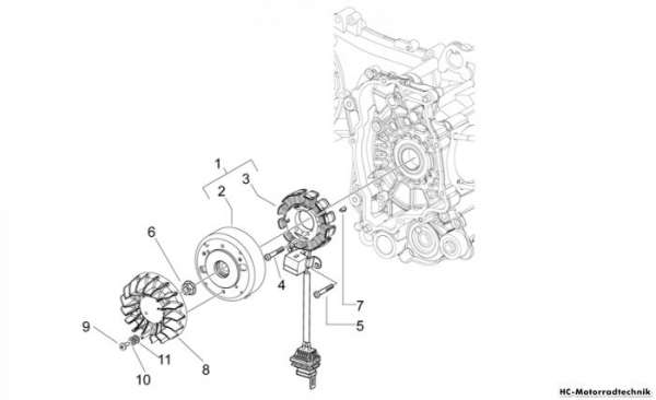Aprilia Schwungmagnetstarter Mojito E3 125