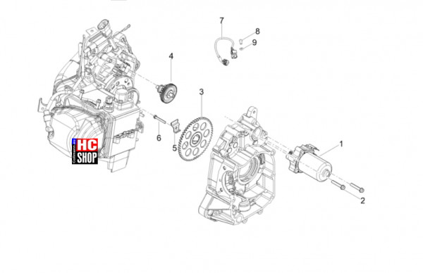 Aprilia SXR 50 E5+ - Motor - Starter-Elektrischer Starter
