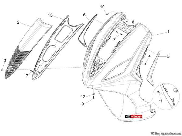 Piaggio Fly 50 4T Frontschild