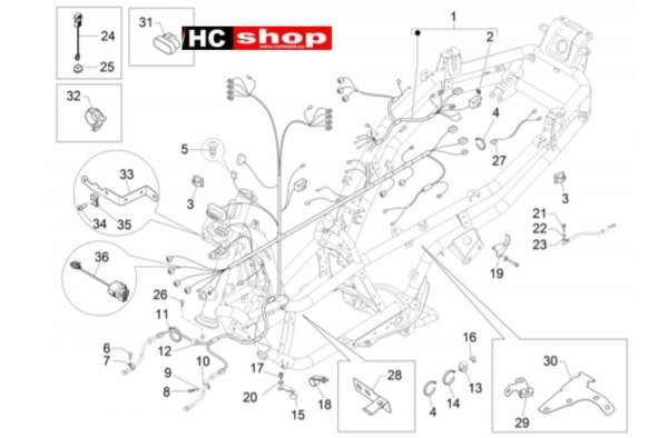 Piaggio MP3 500 LT Sport - Business Elektr. Anlage Hauptkabelbaum