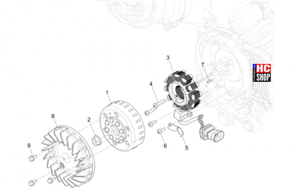 Vespa Primavera 50 E5 Officina 8 - Motor - Lichtmaschine