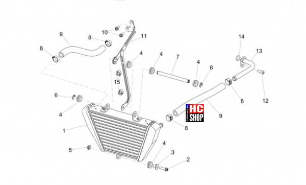 Aprilia Tuono V4 Factory 1100 E5 SE 09 SBK - Kühlunganlage - Ölkühler
