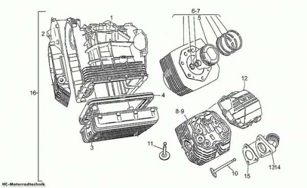 Moto Guzzi Zylinderkopf 91(D) California III Iniezione 1000