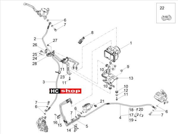 Moto Guzzi V7 III Anniversario 750 ABS E4 - Bremsanlage ABS