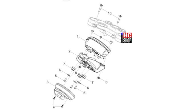 Moto Guzzi V7 Stone Corsa - Vorderer Lichter- Instrumente - Intrumente