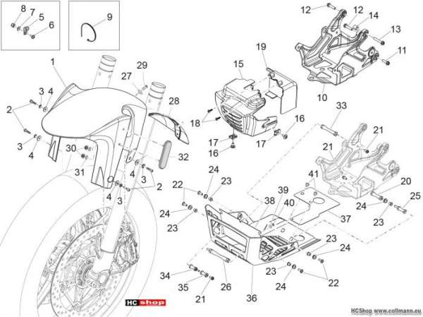 Aprilia Caponord 1200 Rally Vorderes Schutzblech-Stütze