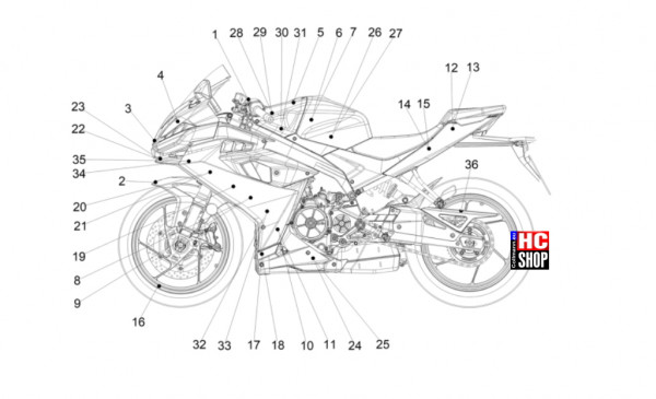 Aprilia RS 457 8V E5 - Aufbau - Deko