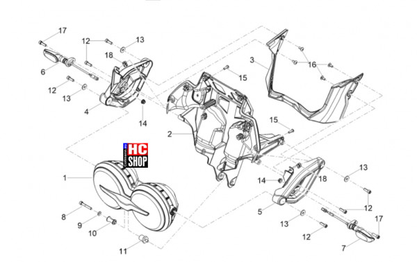 Moto Guzzi V85 TT Strada E5 - Vordere Lichter-Instrumente - Vorderleuchten