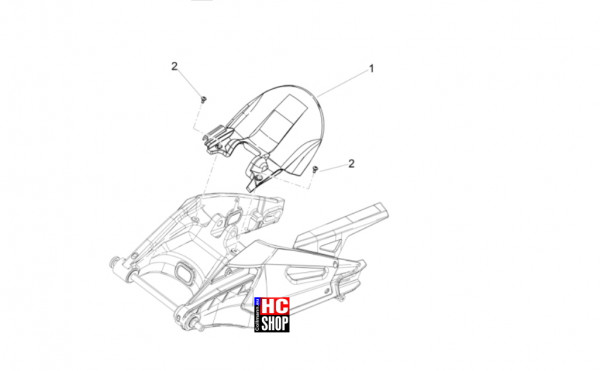 Aprilia RS 660 Factory E5+ - Aufbau - Hinteres Schutzblech