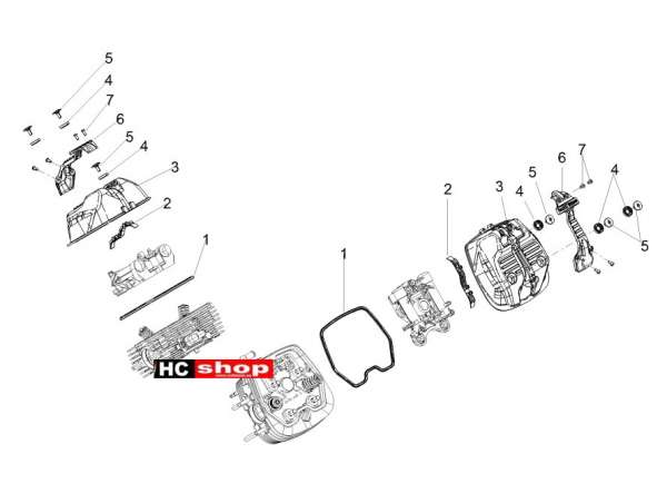 Moto Guzzi V7 III 750 ABS E4 - Motor Kopfdeckel