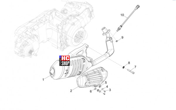 Vespa Sprint S 50 E5 - Motor - Auspufftopf