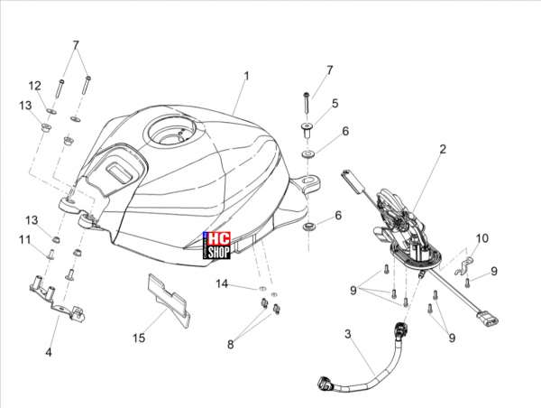 Aprilia Tuono 660 4T 8V E5 Tank - Kraftstofftank