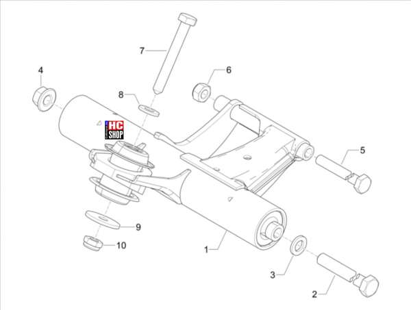 VESPA Sprint 50 E5 Radaufhängung Schwingarm