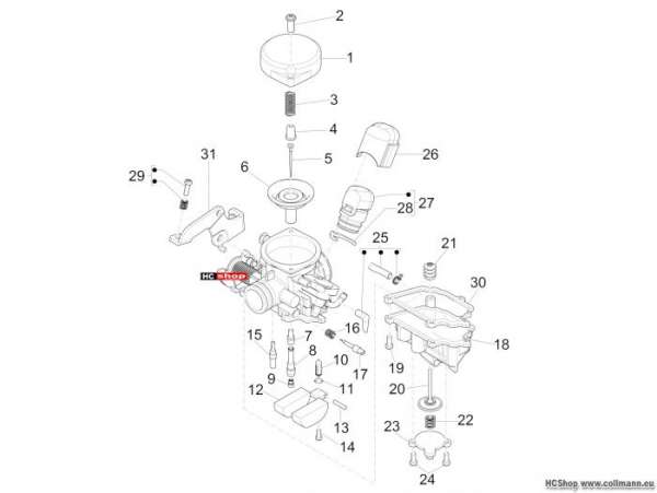 Piaggio Fly 50 4T Vergaserkomponenten