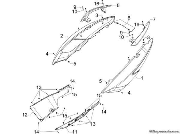 Gilera Seitenabdeckung - Spoiler GP 800