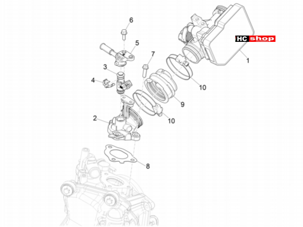 Vespa GTV 300 HPE E4 ABS Motor Drosselkörper