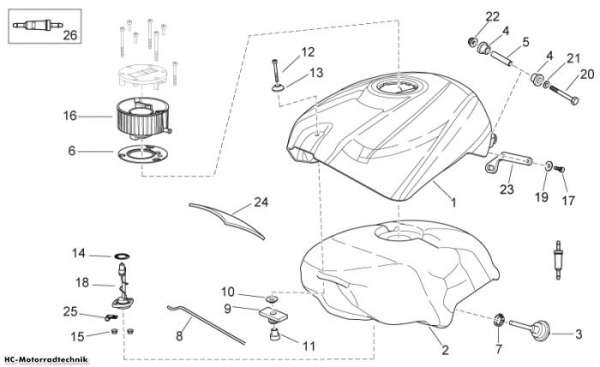 Aprilia Kraftstofftank RS E2 / E3 125