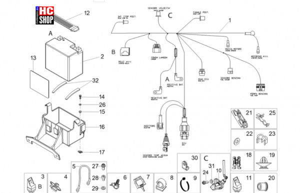Aprilia RS 125 E5+ - Elektrische Anlage - Hint.Elektrische Anlage