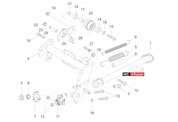 Aprilia RS 125 Replica 4T E4 ABS Rahmen Hauptständer