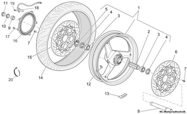 Moto Guzzi Vorderrad 1200 Sport 8V