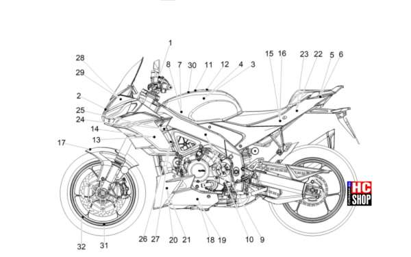 Aprilia TUONO V4 1100 Factory E5 SUPERPOLE - Aufbau - Deko