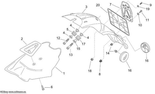 Aprilia Schutzblech Scarabeo 2T (eng. Minarelli) 50