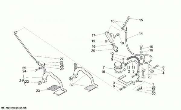 Moto Guzzi Hinterradbremspumpe California Special 1100