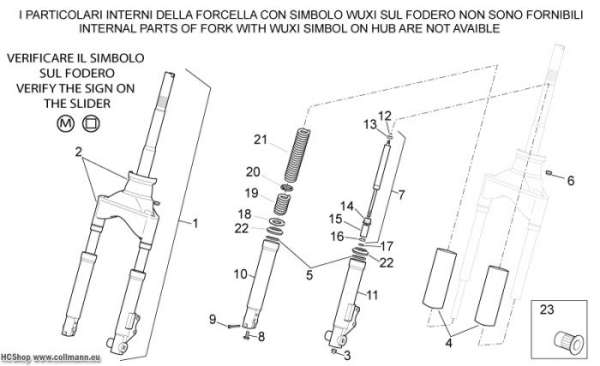 Aprilia Vorderradgabel Scarabeo 4T E2 50