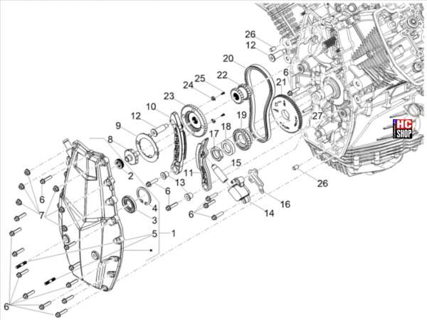 Moto Guzzi V100 Mandello E5 Motor Steuer