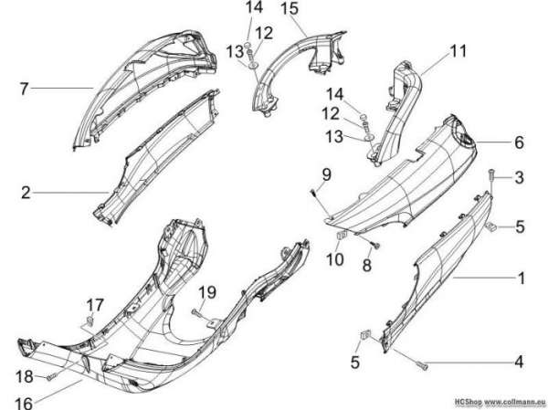 Piaggio Seitenabdeckung - Spoiler X9 125 Evolution