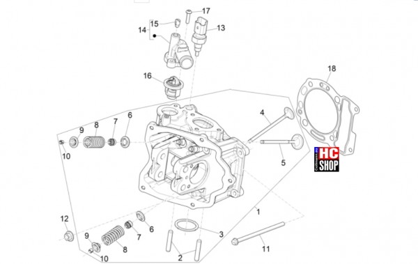 Vespa GTV 300 HPE RST - Motor - Einhait Kopf-Ventil