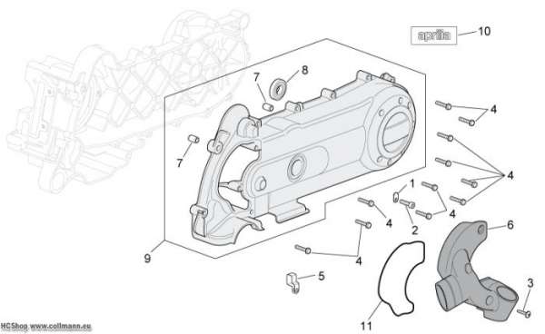 Aprilia Wandlerdeckel Scarabeo 100 4T E3 NET
