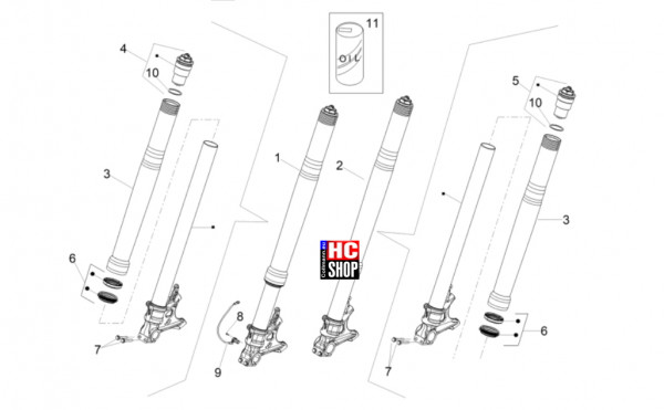 Aprilia RS 660 Factory E5+ - Radaufhängungen - Vorderradgabel Ohlins