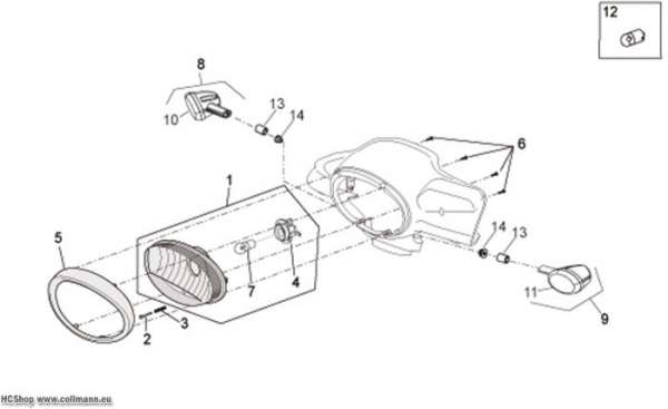Aprilia Vorderer Lichter Scarabeo 4T 4V E2 50