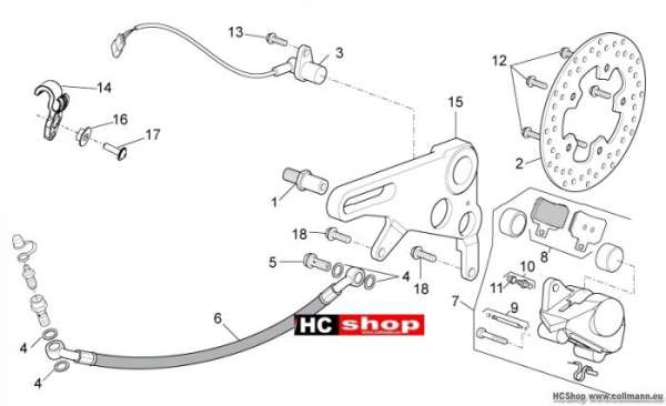 Aprilia Hinterradbremszange RSV4 Factory ABS