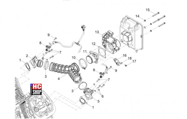 Moto Guzzi V85 TT E5 - Motor - Klappenkörper