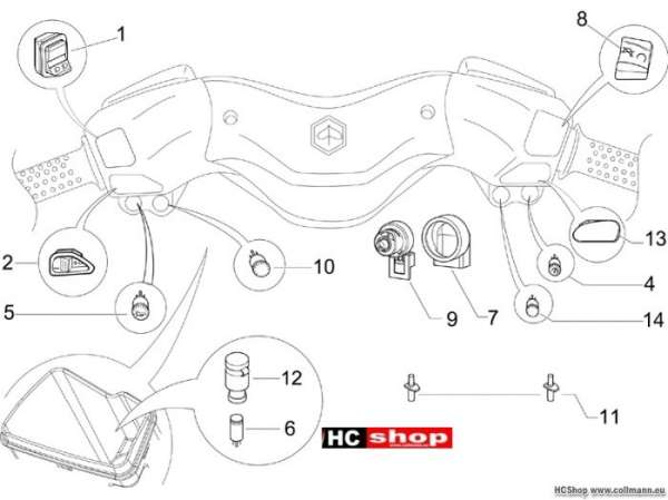 Piaggio Wechselschalter - Umschalter X8 400