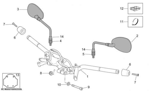 Aprilia Lenkstange Scarabeo Light E3 300