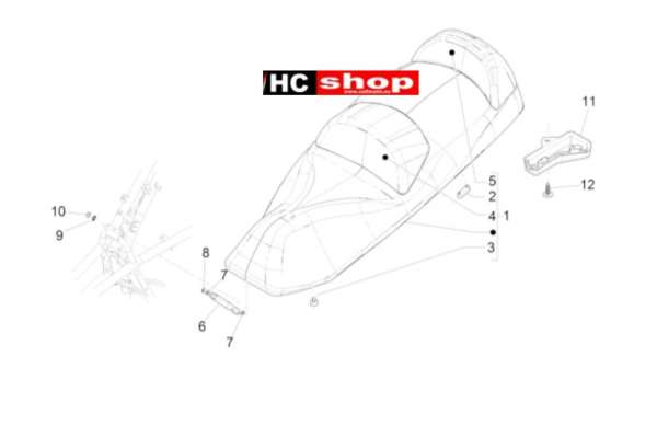 Piaggio MP3 500 LT Sport - Business Fahrgestell Sitzbank