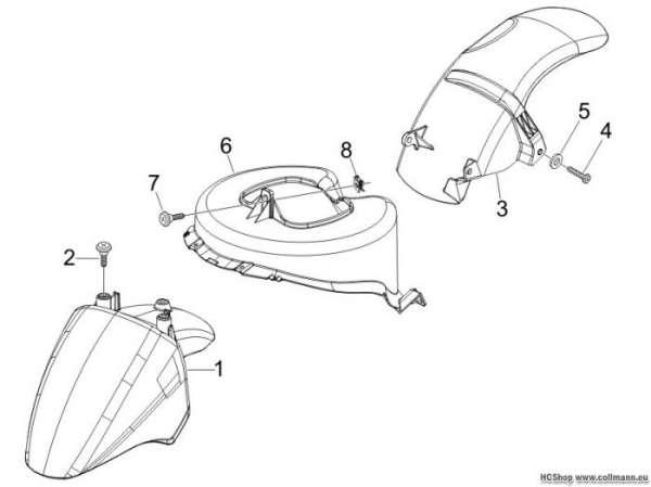 Piaggio Radgehäuse - Radkotflügel Fly 125 4T
