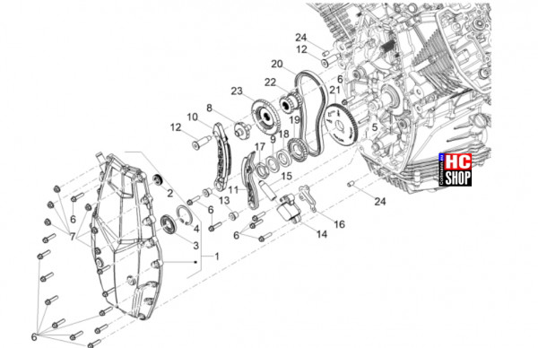 Moto Guzzi V100 Mandello Wind Tunnel E5+ - Motor - Steuer