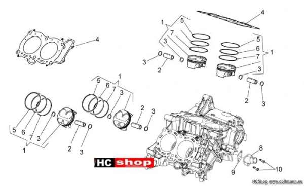 Aprilia Zylinder - Kolben RSV4 Factory ABS