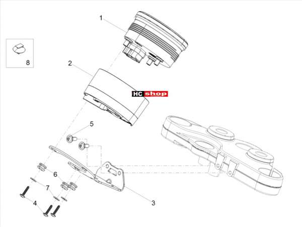 Moto Guzzi V9 Bobber Sport 850 ABS E4 Vordere Lichter - Instrumente