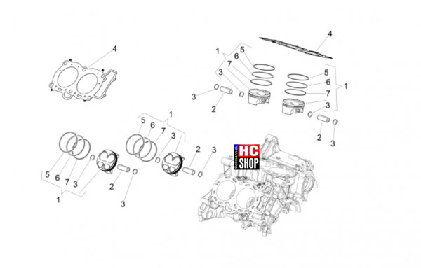Aprilia Tuono V4 Factory 1100 E5 SE 09 SBK - Zylinder-Kolben